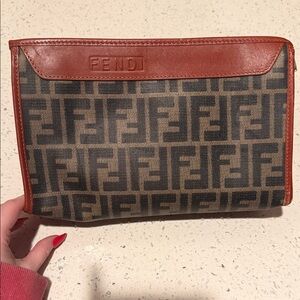 Fendi Monogram Brown and Black Toiletry Bag